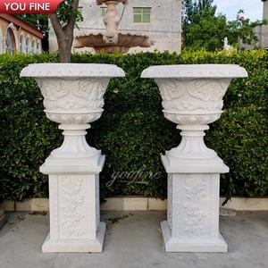 Grand <span class=keywords><strong>pot</strong></span> de fleur en marbre de pierre de jardin de haute qualité - Product Image 4