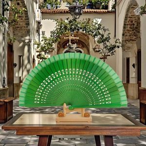 Abanico Plegable de Papel con Diseño Folclórico Personalizado, Temática Musical y de Ángeles, Artesanía de Bambú Pintado para Fiestas de Baile - Product Image 2