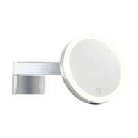 Miroir rond à LED grossissant 3X moderne, éclairage chaud, interrupteur tactile, anti-buée, étagère en aluminium, salle de bain publique, indice de protection IP44