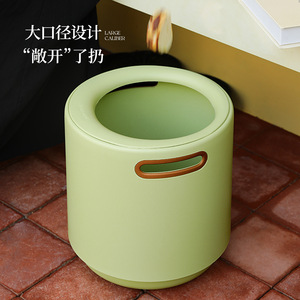 Double Layer Portable Trash Can Cylindrical Indoor Wastebasket Sudan Brown European Green For Home Living Room Bedroom Use - Product Image 5