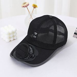 Gorra con Ventilador y Carga Solar de Gran Capacidad de 600 mAh, Gorra con Visera, Baterías Integradas, Poliéster Impermeable para Deportes y Entretenimiento - Product Image 1