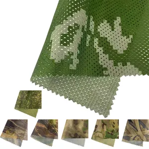 Tela de malla con estampado deportivo personalizado 100% poliéster 3D tela de malla de ojo de pájaro tela de malla de camuflaje tejida con ojales atléticos