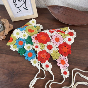 All'ingrosso Sciarpa a triangolo pastorale donna ragazze accessori per capelli 1 pz fiore <span class=keywords><strong>Bandana</strong></span> lavorato a maglia floreale fascia per capelli uncinetto - Product Image 5