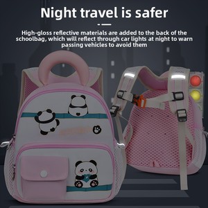 Sac à dos pour enfants unisexe, design mignon de <span class=keywords><strong>panda</strong></span> de dessin animé, grande capacité, fermeture à glissière, doublure en polyester, imperméable, sac d'école - Product Image 6