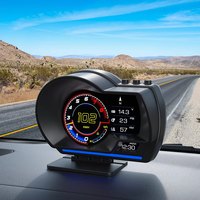 Wiiyii Dernière Version Compteur de Vitesse HUD P6 Système Double OBD2+GPS Affichage Tête Haute Résolution Sans Délai Accessoires Auto