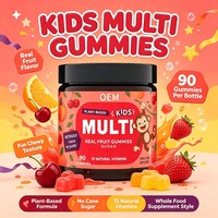 Gommes multivitaminées à mâcher pour enfants OEM, gommes vitaminées végétaliennes aux vrais fruits pour soutenir le système immunitaire