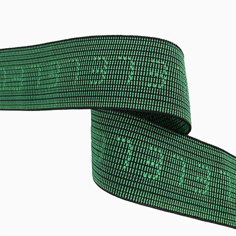 HONGYI personalizzato di alta qualità lettera jacquard fettuccia verde elastico per divano