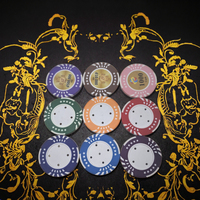 QINLONG Luxe 40MM14.5g Double Couleur Argile et ABS Matériel Jetons de Poker Nouveau Design Durable et Personnalisé avec Plateau