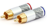 Connecteur mâle câble Audio, pièces, Fiber de carbone, cuivre RCA Plug, soudage
