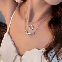 Collier pliable en acier inoxydable incrusté de zircon, bijoux de mode, pendentif magnétique en forme de cœur, trèfle à quatre feuilles