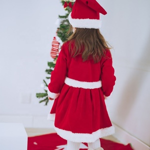 Nuovo Aggiornamento 2026: Costume da Babbo Natale Rosso per Bambine, Abbigliamento per Feste, Vestito Natalizio con Fascia per Capelli e <span class=keywords><strong>Mantello</strong></span> per Halloween - Product Image 3