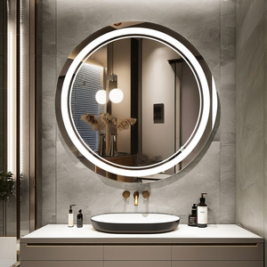 <span class=keywords><strong>Espejo</strong></span> de Baño Moderno con Marco de Aleación de Aluminio LED, Antivaho, Luz RGB Inteligente, <span class=keywords><strong>Espejo</strong></span> de <span class=keywords><strong>Maquillaje</strong></span> Iluminado Decorativo para Hotel, Montado en la Pared - Product Image 6