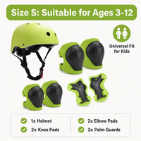 Ensemble de protection sportive pour enfants 6/7-en-1, coque rigide en ABS épaissie, genouillères, coudières et protège-poignets ultra-légers pour le cyclisme
