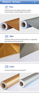 Rollo adhesivo de vinilo de PVC dorado y plateado mate, vinilo de corte de Color, decoración Exterior autoadhesiva para grabado, plotter de corte de ventanas - Product Image 3