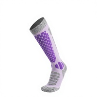 Chaussettes de ski en coton tricoté ODM personnalisées, séchage rapide, antibactériennes, anti-frottement, en tissu éponge, pour femmes, pour la montagne et la neige