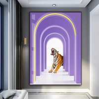 Peintures modernes pour décoration intérieure de salon Peinture d'art à lumière LED brillante pour étendre l'espace