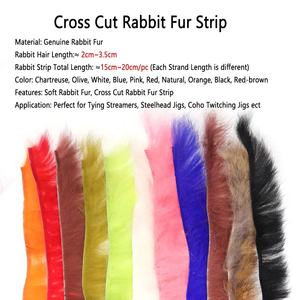 Tira de piel de conejo de corte cruzado, tiras Zonker de pelo de liebre, Material de atado de moscas, serpentinas, plantillas de Cabeza de Acero, plantillas de espasmos Coho - Product Image 5