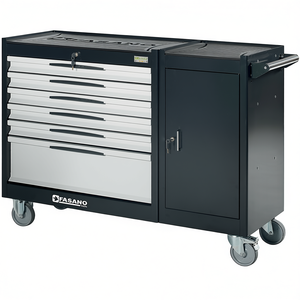 Fasano Tools 109V 6-<b>Drawer</b> Rolling Tool Cabinet With Lockable Doors And Wheels For <b>Workshop</b> Storage - Product Image 2