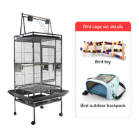 Cage d'élevage d'oiseaux personnalisée en gros, cage métallique pour pinsons et perroquets, accessoire animalier 61*56*173cm avec jouets, kit sac à dos extérieur pour oiseaux