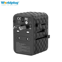 Adaptateur de voyage universel Worldplug GaN 65W Chargeur mural pour téléphone portable Adaptateur de voyage