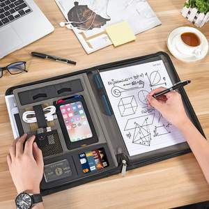 A4 fermuarlı ofis dizüstü fonksiyonlu şarj dizüstü bilgisayar ile 8000mAh kablosuz güç banka - Product Image 3