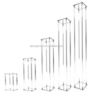 A-172 Clear Acrylic Rectangular Tall Flower Stand 20cm 40cm 60cm 80cm 100cm Flower Stand Wedding Centerpieces