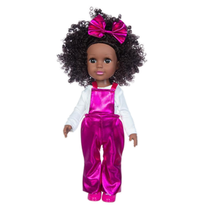 Venta al por mayor personalizado precio de fábrica realista de moda muñecas negras afroamericanas de 14 pulgadas muñecas negras con pelo negro - Product Image 4