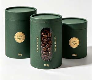 บรรจุภัณฑ์กาแฟแบบย่อยสลายได้ทางชีวภาพเกรดอาหาร OEM สำหรับเมล็ดกาแฟ บรรจุในหลอดกระดาษพร้อมหน้าต่างมองเห็นได้ บรรจุภัณฑ์กล่องกระดาษหรูหราเป็นมิตรกับสิ่งแวดล้อม - Product Image 4