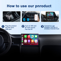 Adaptador Inalámbrico CarPlay 2 en 1, Dongle USB-A, Bluetooth 5.4, WiFi de Doble Banda para iPhone, Android Auto, Estéreo de Auto OEM