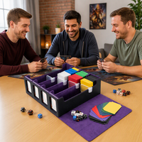 Boîte de rangement pour cartes en PU à 4 rangées, fenêtre transparente, capacité de plus de 3000 cartes, pour collection de cartes de jeux de société, présentoir anti-poussière, étui robuste