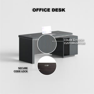 पेशेवर कार्यालयों के लिए स्वच्छ डिजाइन और विशाल वर्कटॉप के साथ आधुनिक कार्यालय डेस्क - Product Image 5