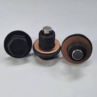 BOSS JBOL25076 Bouchon de vidange d'huile en acier inoxydable avec aimant en titane 13 mm noir
