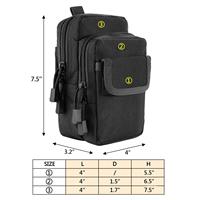 Étui de téléphone tactique MOLLE, pochette de ceinture EDC multi-poches pour téléphones portables, cartes et équipement de plein air