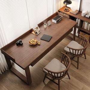 Solid Wood Computer <b>Desk</b> With Drawers Nordic Style Study <b>Desk</b> For Home Office Student Bedroom Writing <b>Desk</b> <b>Pine</b> Material - Product Image 4