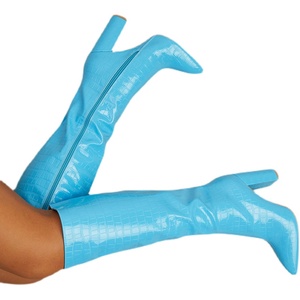 American Fashion 2025 Hot Selling Botine Femme 3 Colors Pointed Toe Chunky Heel Tacones Zipper Mid <b>Boots</b> for Women - Product Image 3