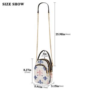 Bolso de Mano Mini con Estampado de Iris Personalizado y Correa de Cadena Dorada - Product Image 3