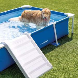 <span class=keywords><strong>Piscine</strong></span> rectangulaire pour animaux de compagnie <span class=keywords><strong>INTEX</strong></span> 48404, facile à <span class=keywords><strong>installer</strong></span>, en PVC bleu, avec filtre, <span class=keywords><strong>pompe</strong></span> et rampe, 2,29 m x 1,52 m x 46 cm - Product Image 3