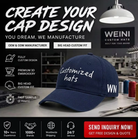 Cappello da Baseball Personalizzato in Cotone Lavato con Ricamo Personalizzato e Logo