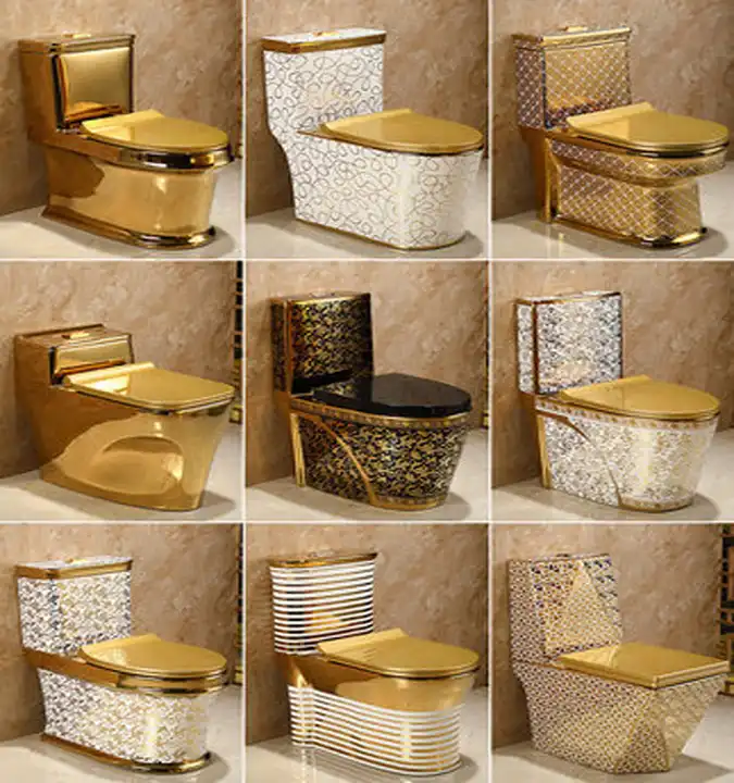 China Chaozhou Factory Direct Price Siphonic Wc Ceramic One Piece Color Gold  Toilet For Sale