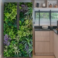 Vinilo Adhesivo Decorativo para Puerta, Ecológico, Brillante, Resistente a los Rayos UV, Impermeable, Transparente, Autoadhesivo, Removible, para Refrigerador