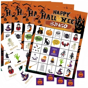 CZFIT Halloween Holiday Bingo <b>Card</b> Game 32 Players Kids Large Group Classroom Use Valentine's Day Party Favors Supplies - Product Image 4