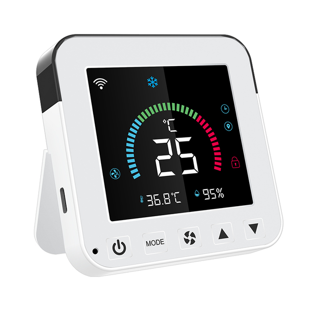 White AC Controller WIFI Remotely Control Via App,local IR Control for ACs Inbuilt in Temperature and Humidity