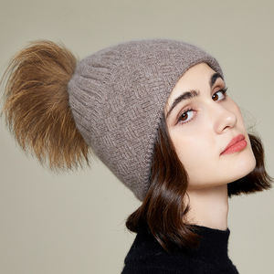 Chapeau d'hiver <span class=keywords><strong>en</strong></span> cachemire <span class=keywords><strong>pour</strong></span> femme, 9 couleurs, avec rayures, <span class=keywords><strong>Bonnet</strong></span> doux, chaud, <span class=keywords><strong>fourrure</strong></span> de lapin, <span class=keywords><strong>Bonnet</strong></span> <span class=keywords><strong>pour</strong></span> l'hiver - Product Image 4
