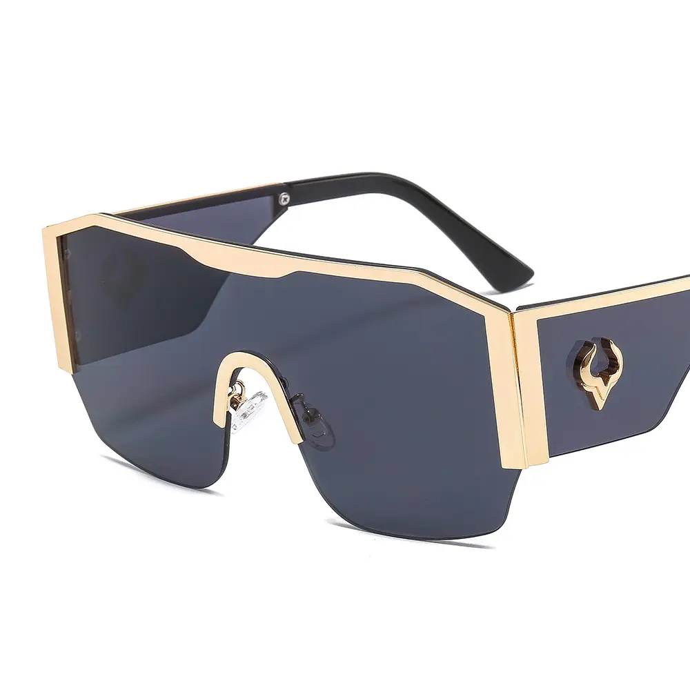 Óculos de sol grandes UV400 para ciclismo, óculos de armação grande, marca de luxo personalizada com logotipo vintage, óculos para PC