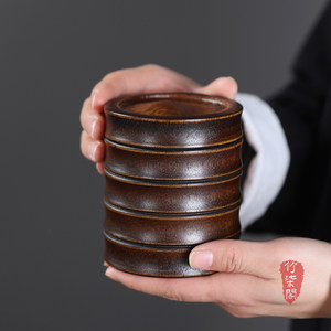 <b>Bamboo</b> Tea Canister Lacquered Wooden Lid Handmade Storage <b>Container</b> For Tea Gift Craft - Product Image 5