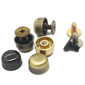 Remaches metálicos clásicos de latón macizo de 10 mm con cabeza de bola para bolsos, carteras y accesorios de cuero - Product Image 1