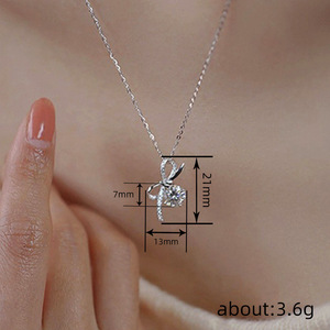 Collar con colgante geométrico de lazo para mujer, joyería sencilla y moderna, regalo para uso diario - Product Image 5
