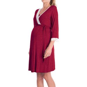 Pregnant <strong>Woman</strong> <strong>Pajamas</strong> <strong>Large</strong> <strong>Sized</strong> Pull Over Nightgown Lace Sleepwear Three Quarter Sleeve Short Sleeve Dress <strong>Pajama</strong> Robes - Product Image 4