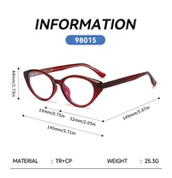 Monture de lunettes œil-de-chat style Ins en TR propionate avec filtre anti-lumière bleue pour usage quotidien