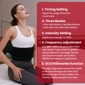 Ideatherapy loạt mới cầm tay 660nm 850nm hồng ngoại liệu pháp ánh sáng đỏ bọc vành đai cho lớn trở lại cơ bắp giảm đau cơ thể cho món quà - Product Image 6